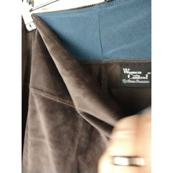 Woman With Control Dark Brow Knit Corduroy Wide Band Pants. Size 1XT - Picture 9 of 13